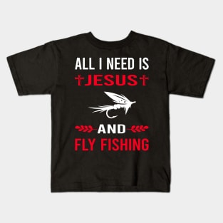 I Need Jesus And Fly Fishing Kids T-Shirt